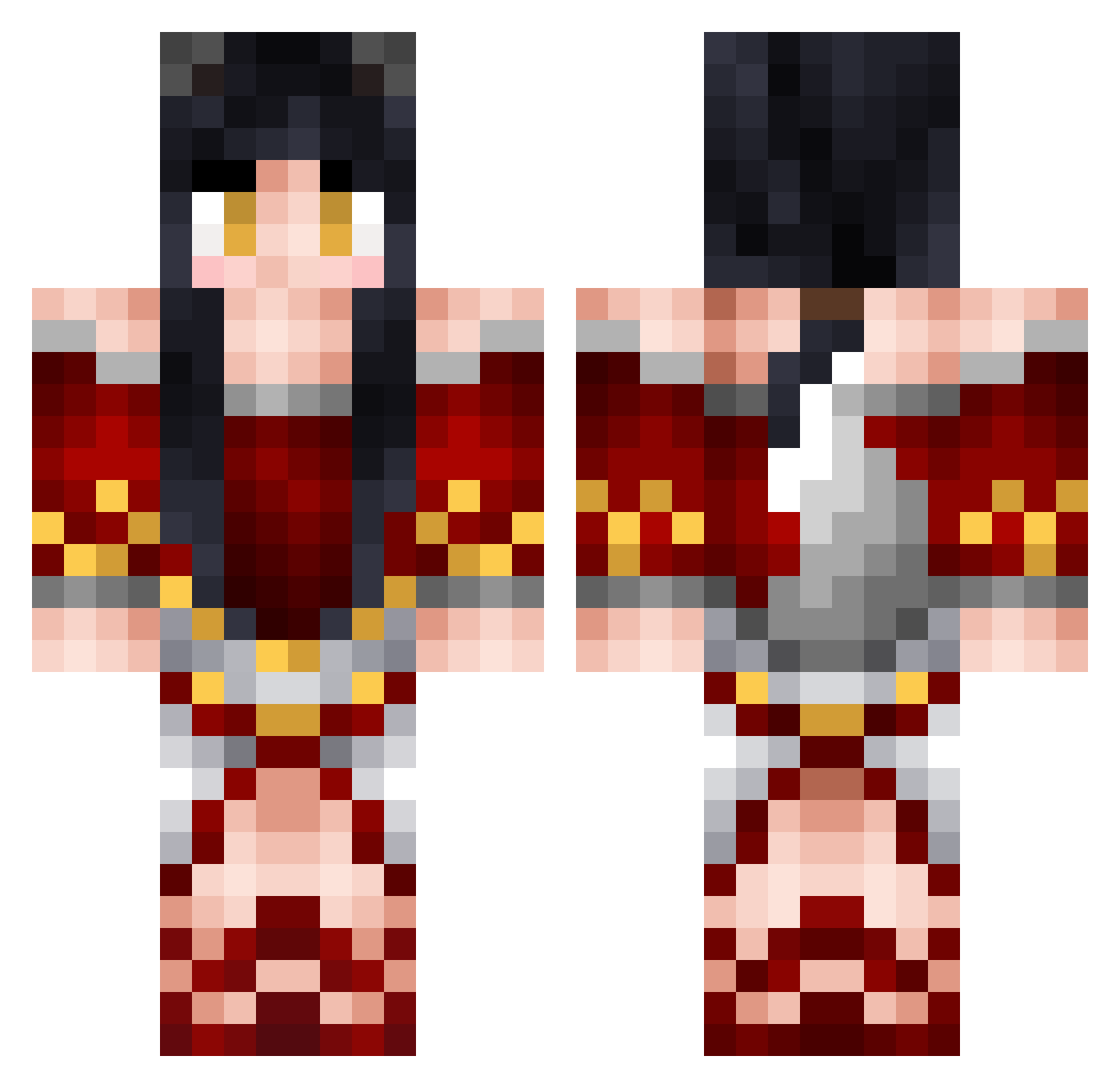 mvr1e Minecraft skin, front and back view