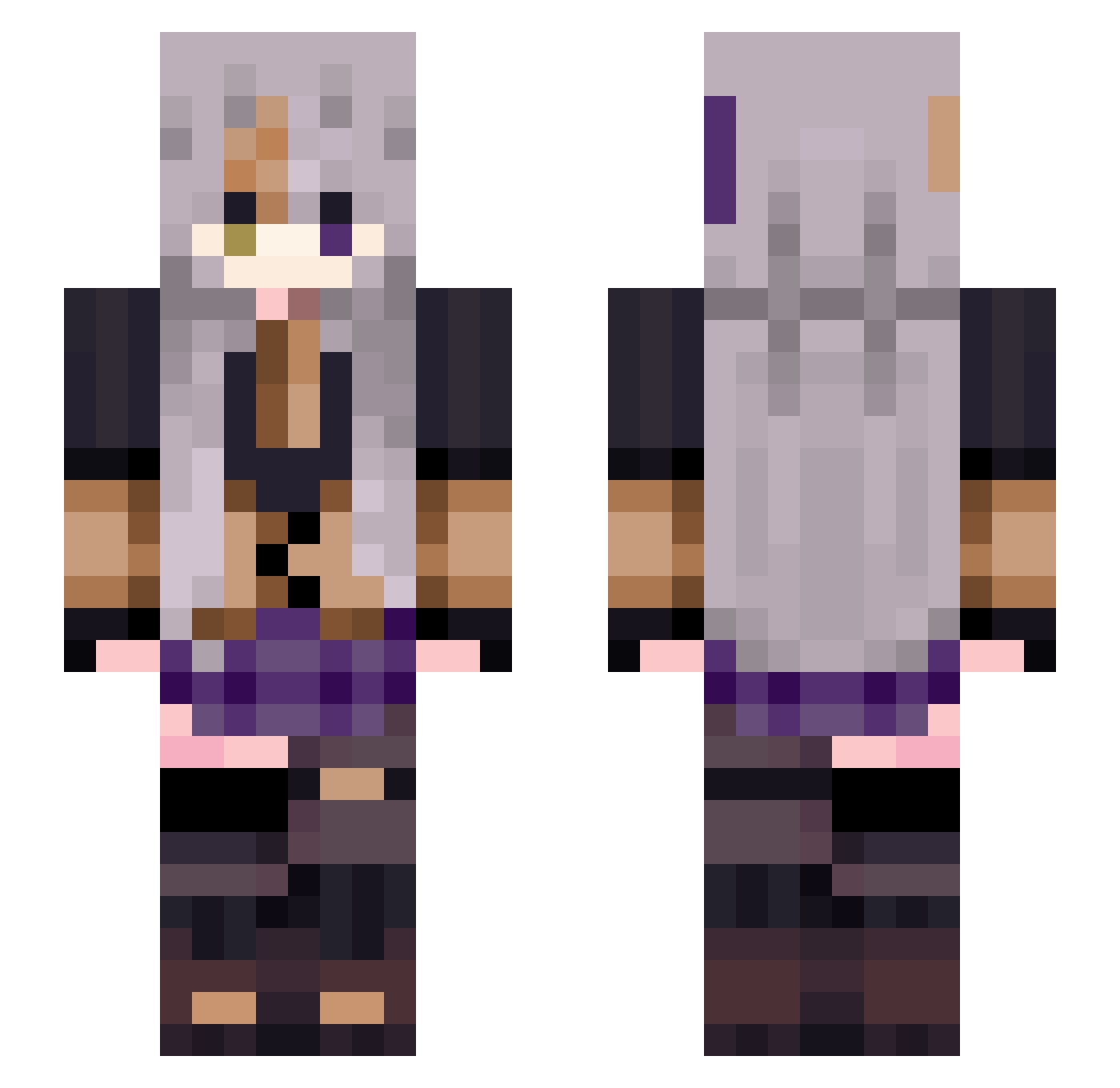Xed_1 Minecraft skin, front and back view