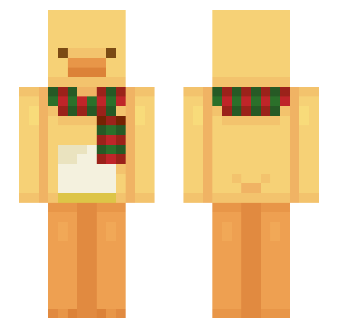 verscy Minecraft skin, front and back view