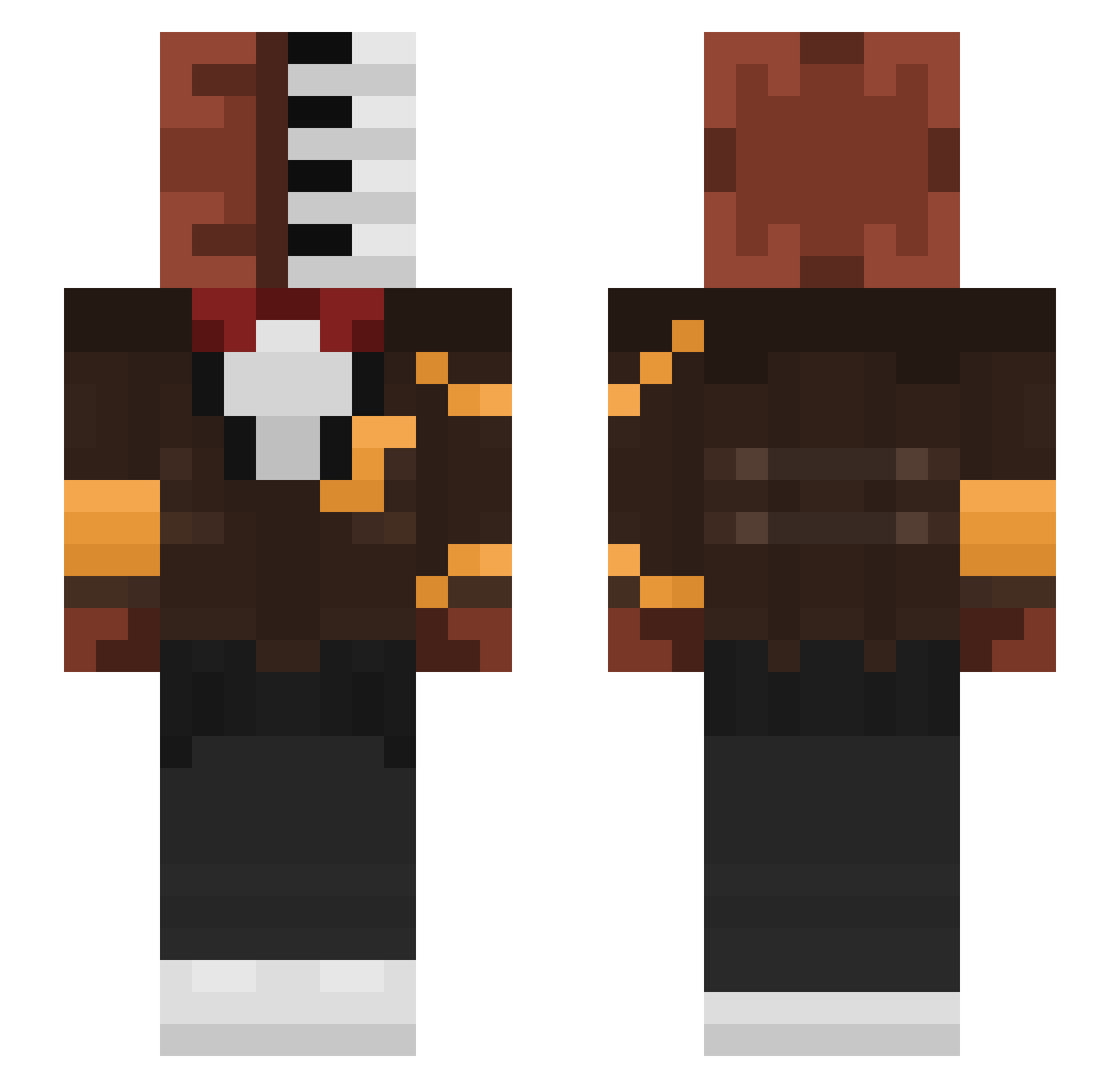 KaidStinks Minecraft skin, front and back view