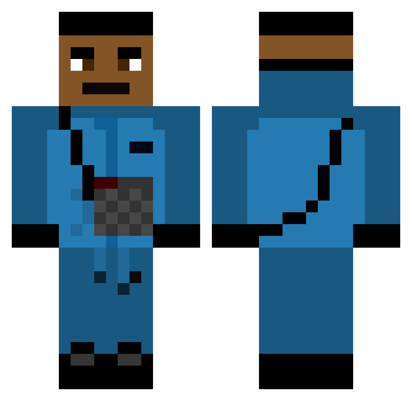CrimpyArt Minecraft skin, front and back view