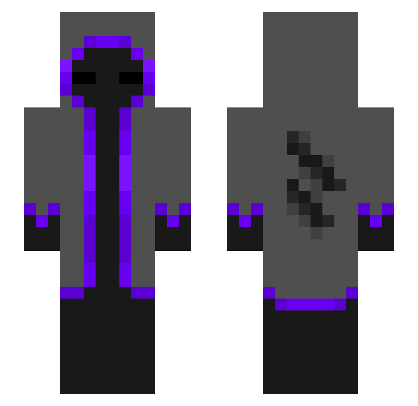 Whoashi Minecraft skin, front and back view