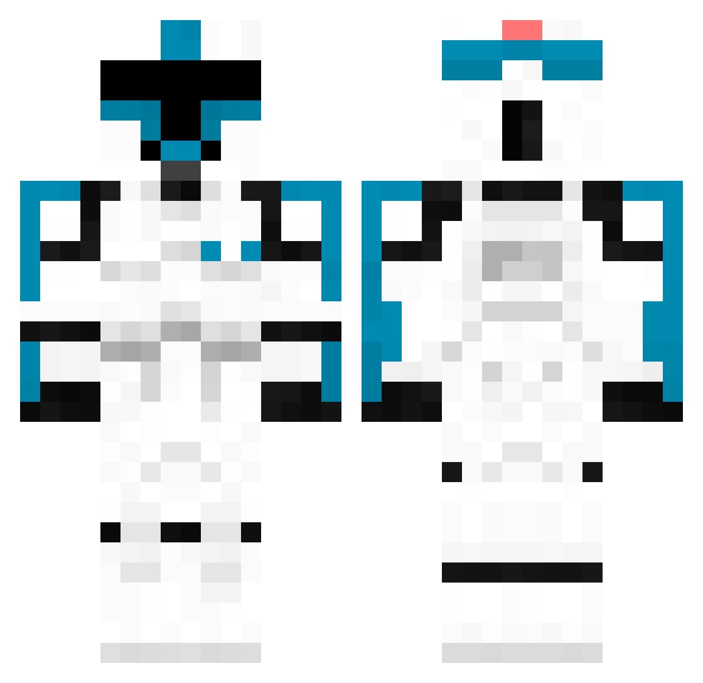 Wendigo22 Minecraft skin, front and back view