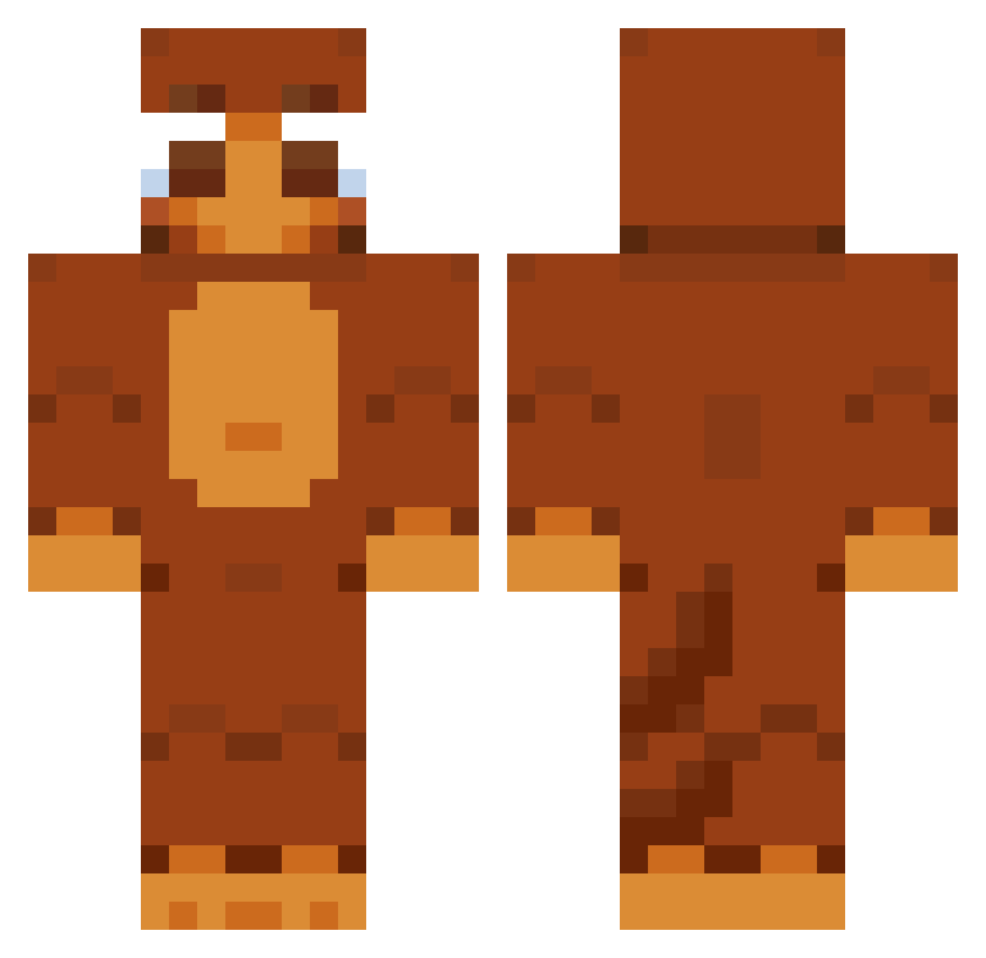 Estridiox Minecraft skin, front and back view