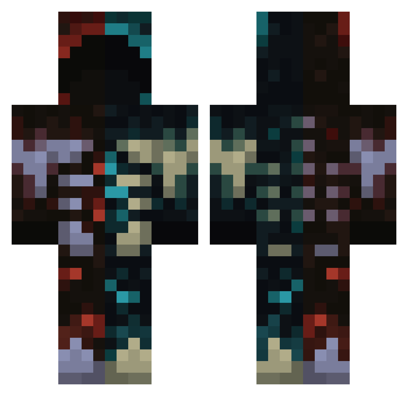 JFNDIV Minecraft skin, front and back view