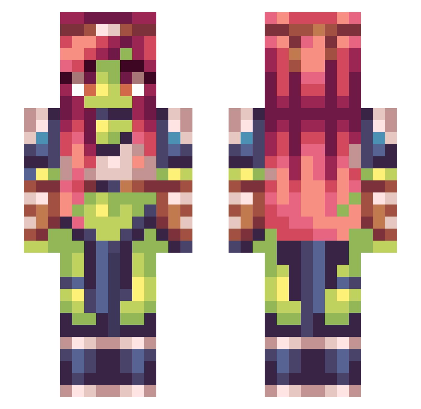 Misia1201 Minecraft skin, front and back view