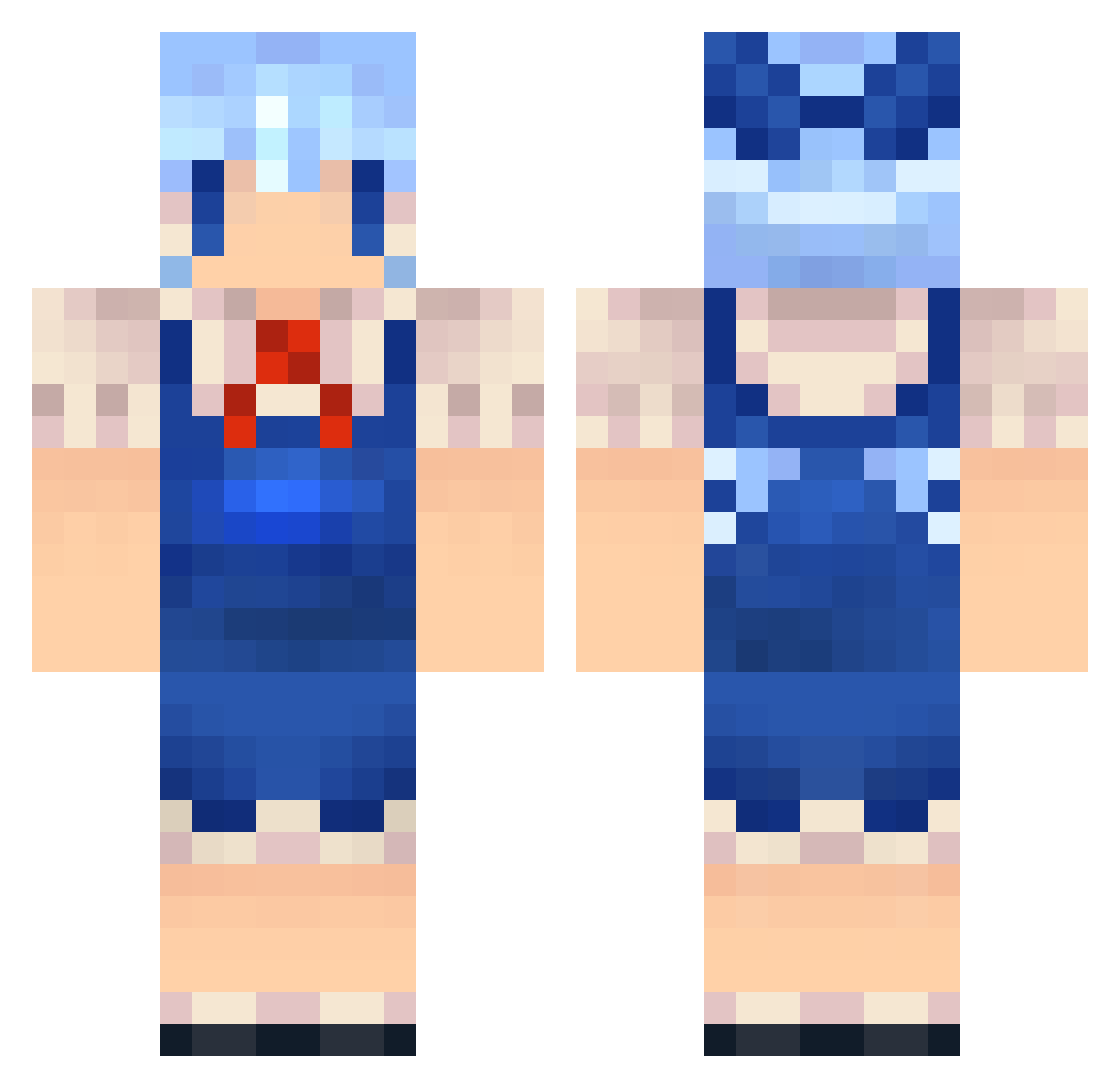 HairStylist Minecraft skin, front and back view