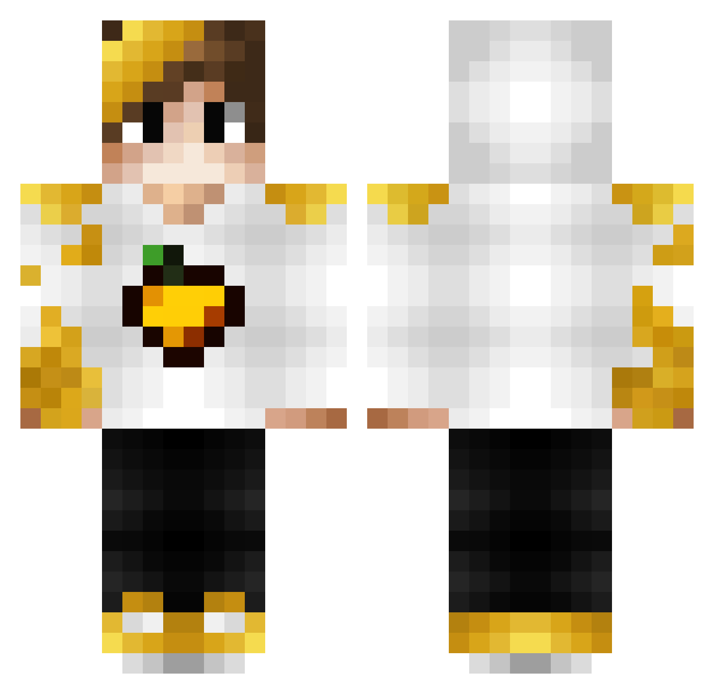 SlothySzn Minecraft skin, front and back view