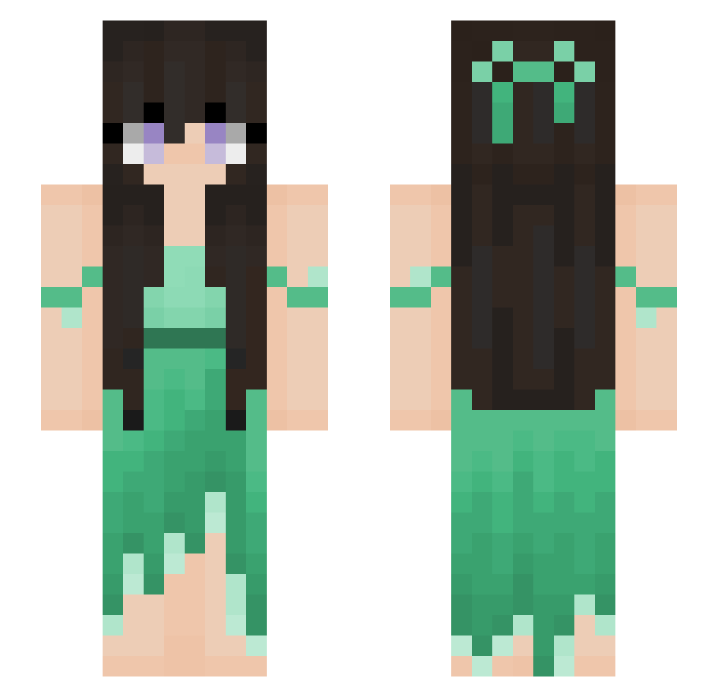 ellamelon Minecraft skin, front and back view