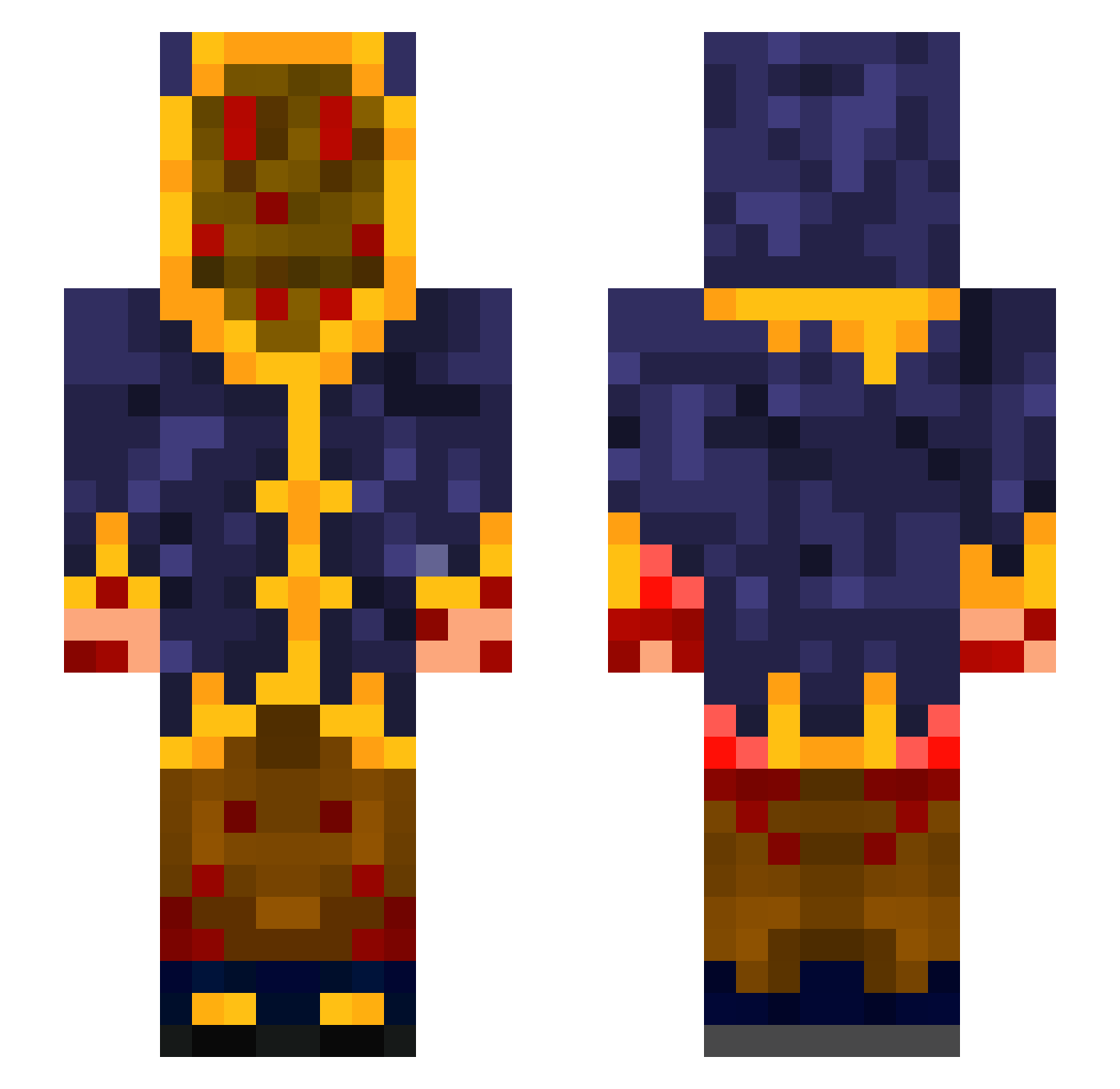 zineko Minecraft skin, front and back view