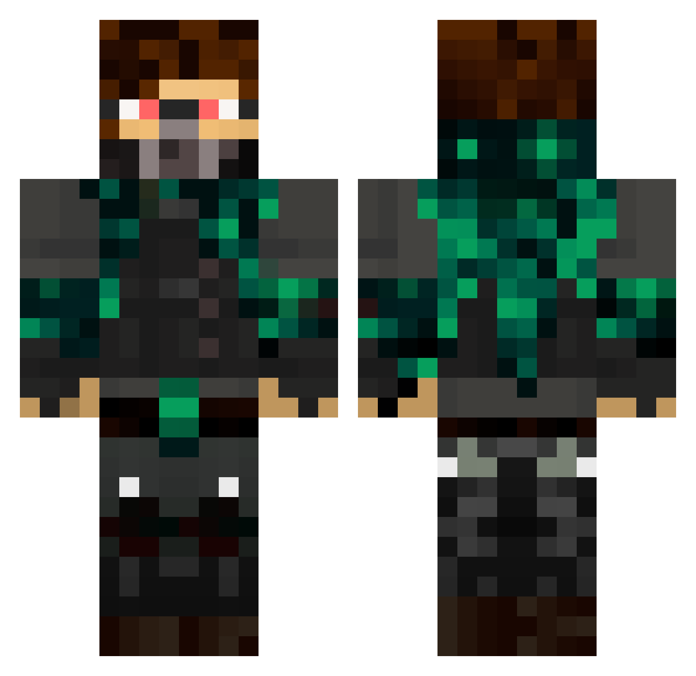 WorgBlof Minecraft skin, front and back view