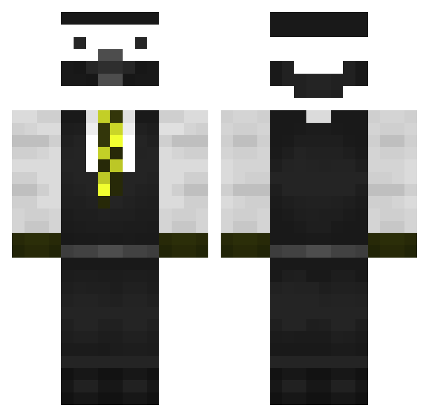 RicoBNC Minecraft skin, front and back view