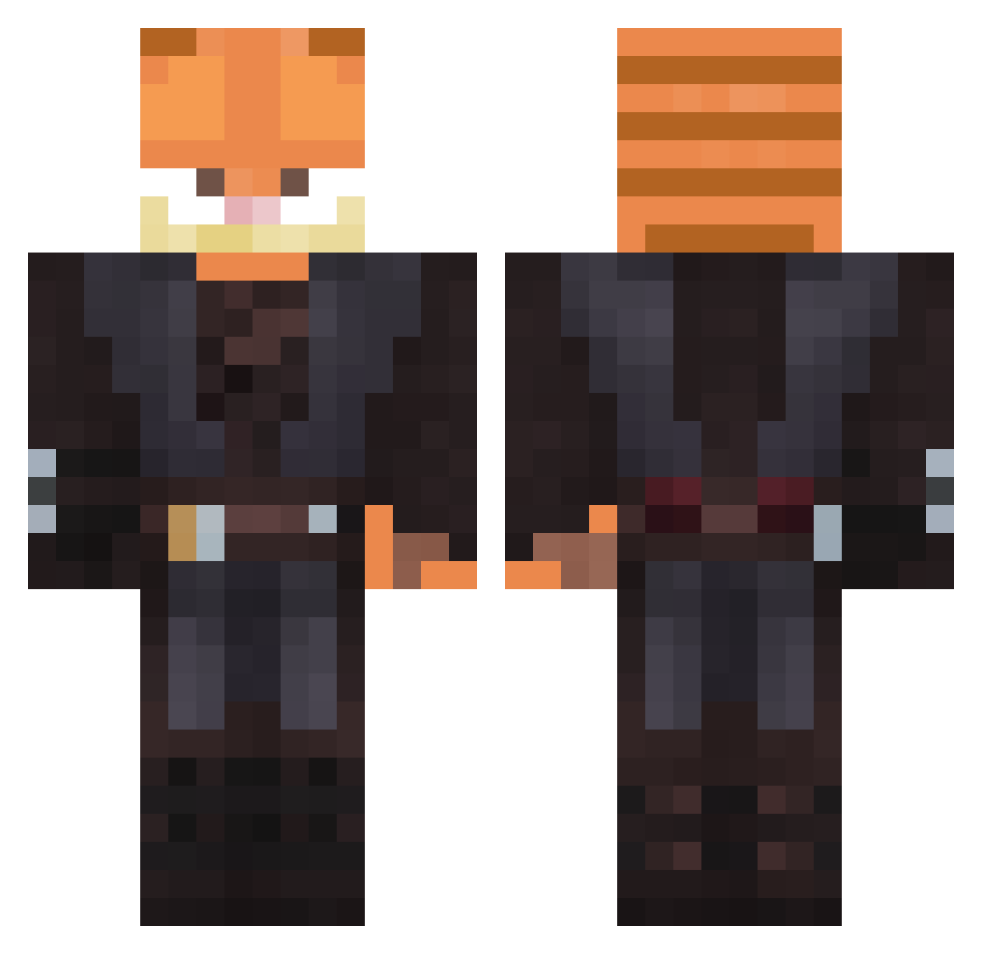 PhyzikaI Minecraft skin, front and back view