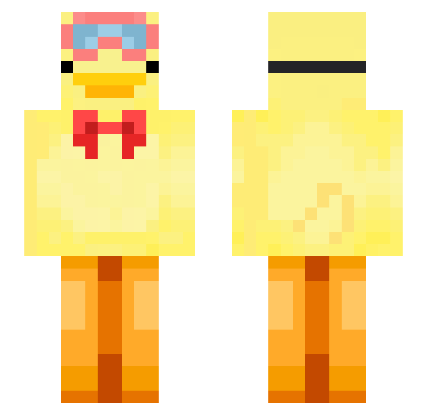 serviceable Minecraft skin, front and back view