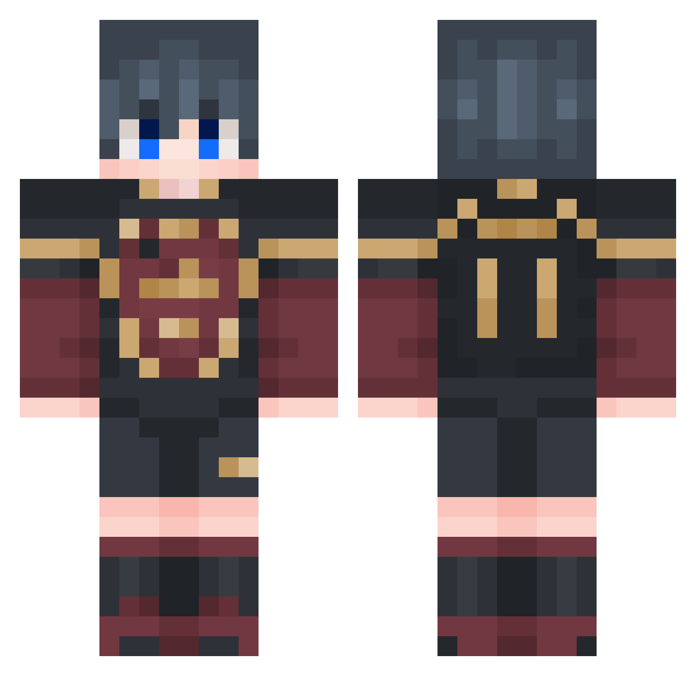 Marombeto Minecraft skin, front and back view