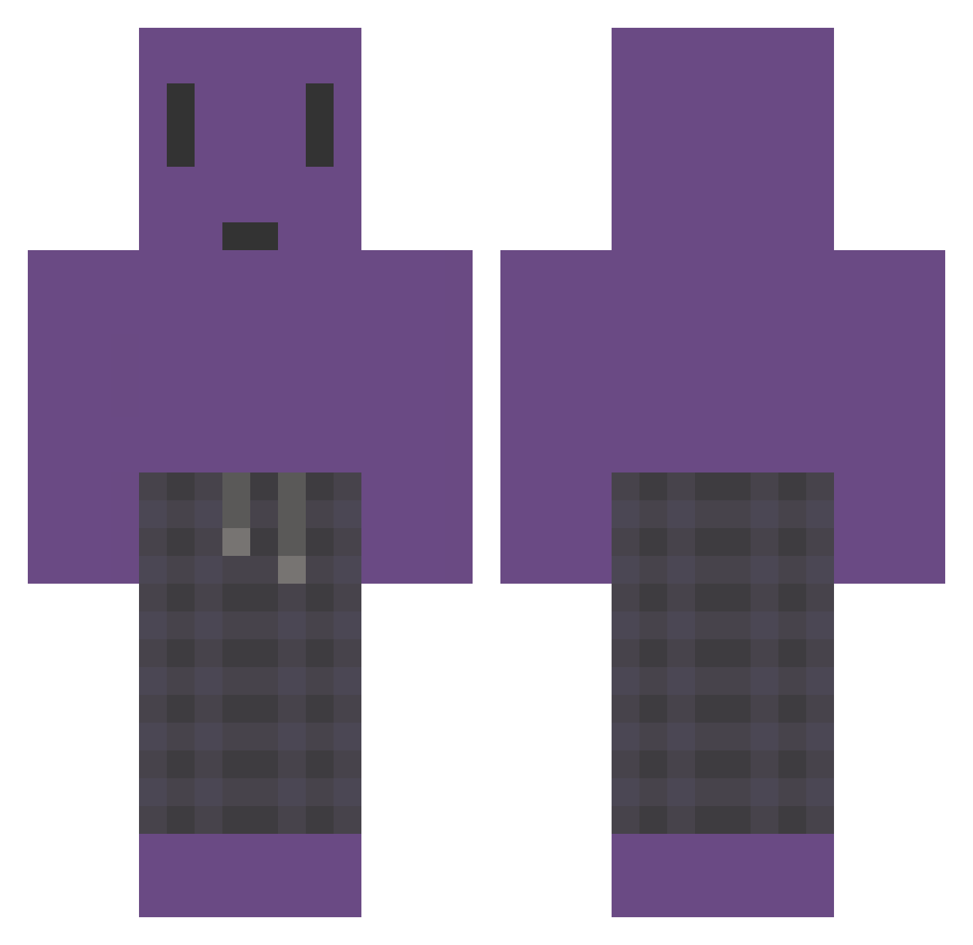RIIverPlaysBadly Minecraft skin, front and back view