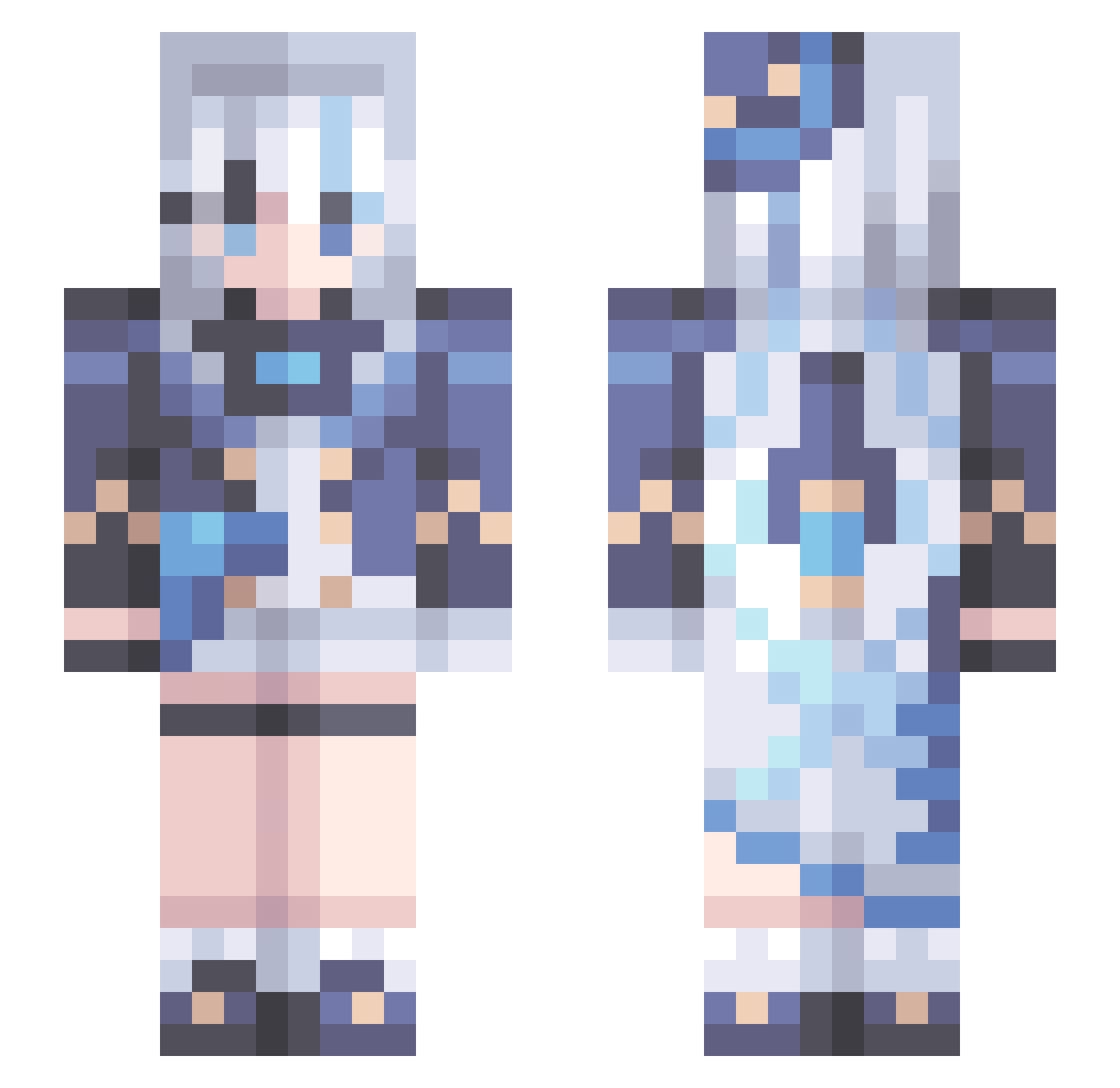 owo00oo0o Minecraft skin, front and back view