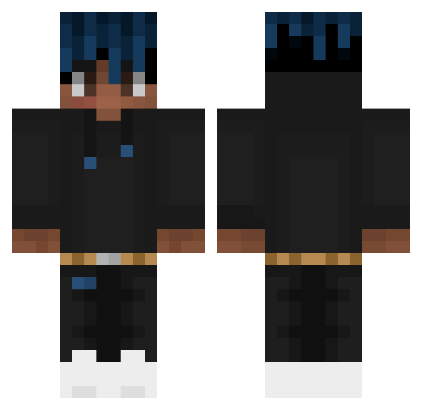 xYeiB Minecraft skin, front and back view