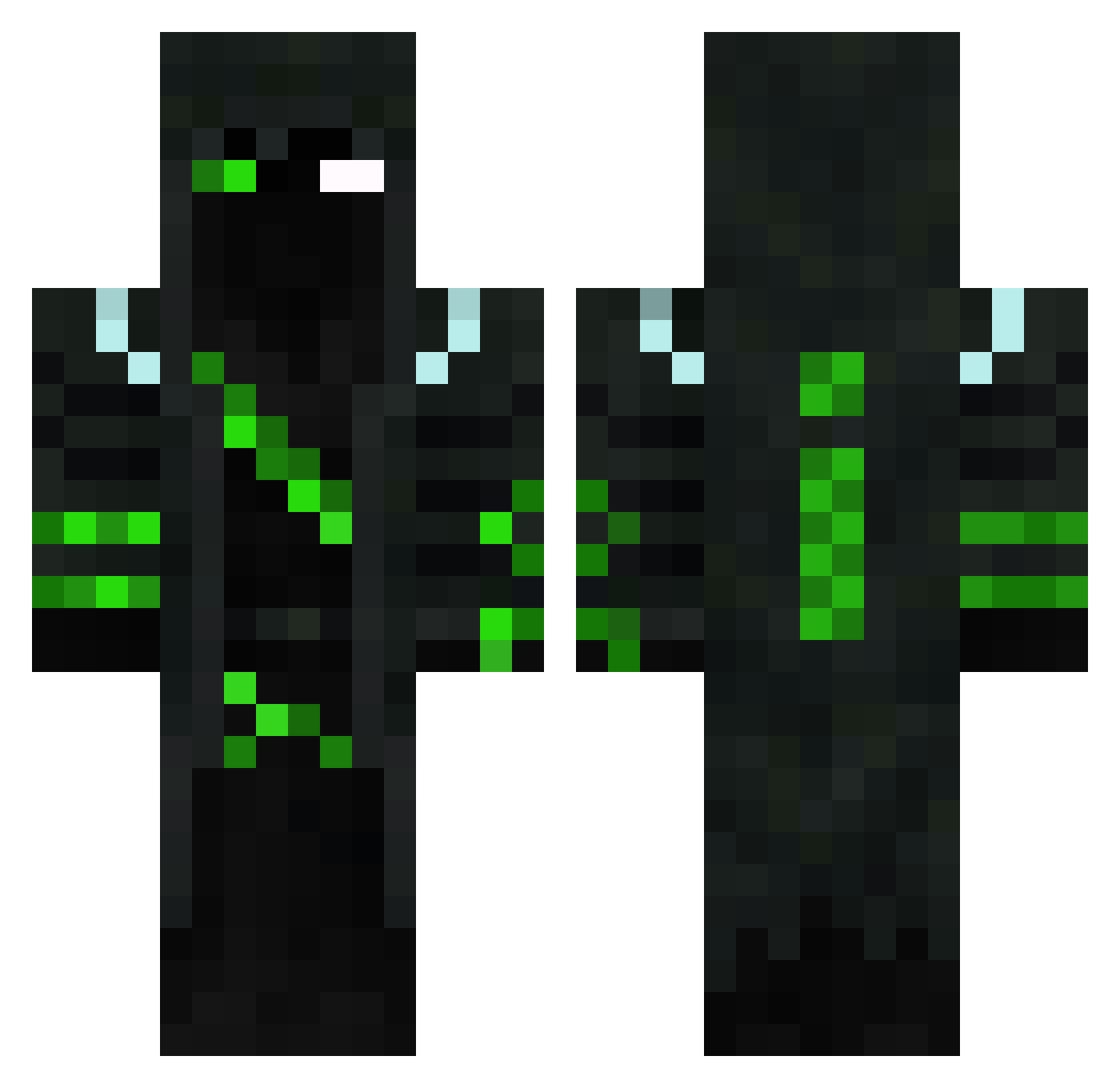 YAMORIDIE Minecraft skin, front and back view