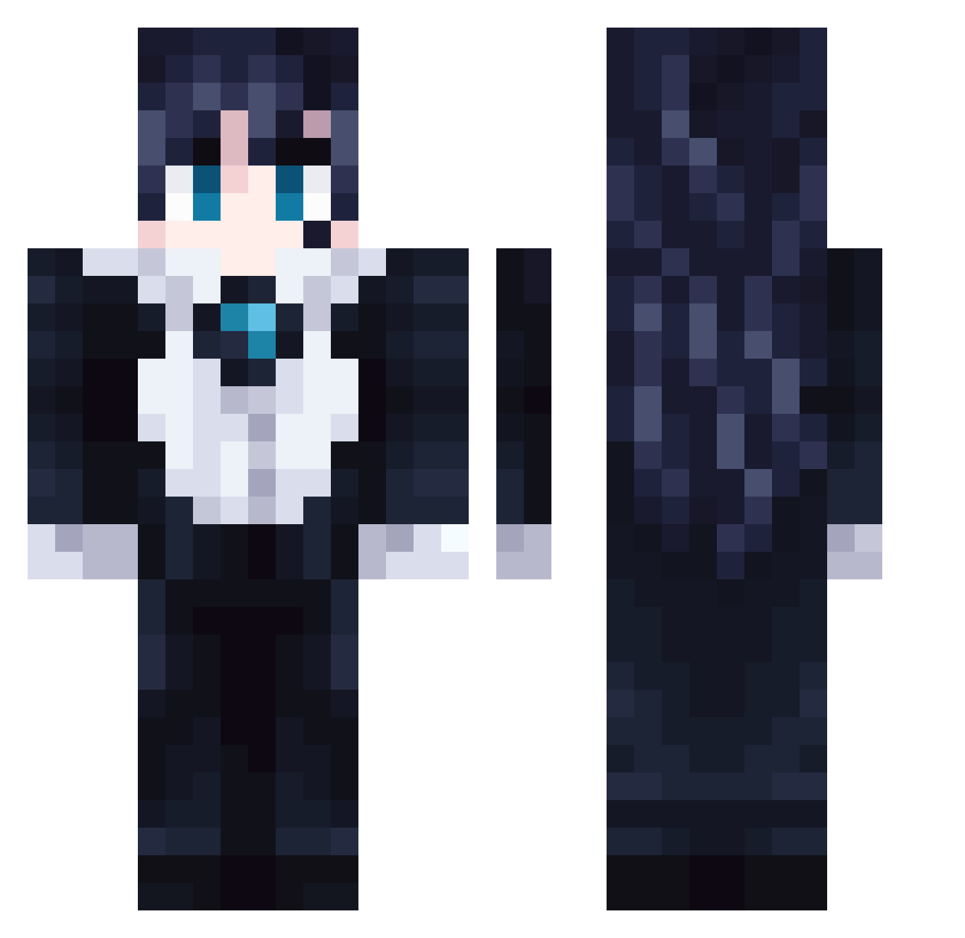 Ado2410 Minecraft skin, front and back view