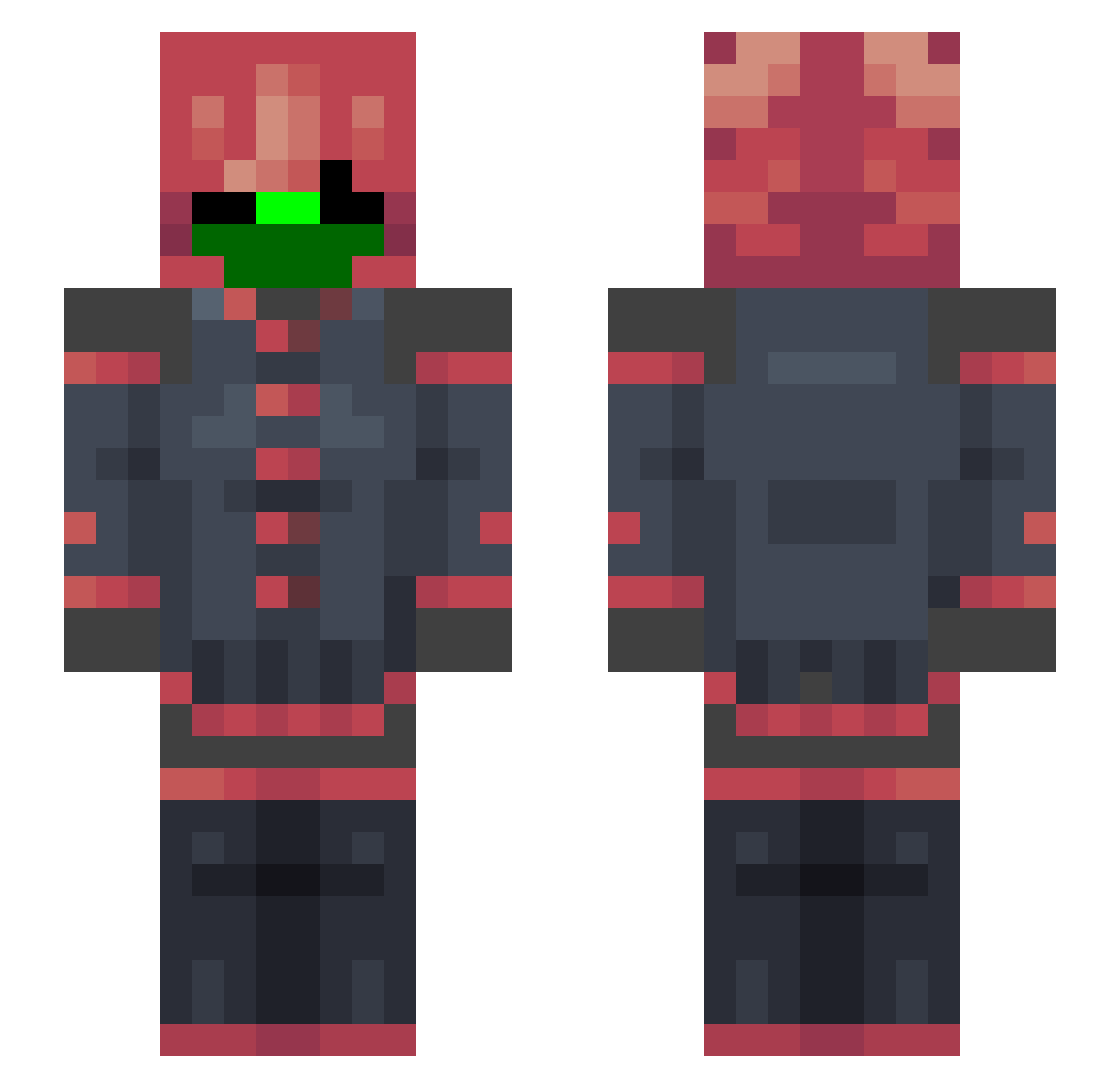 TrashMonsterYT Minecraft skin, front and back view