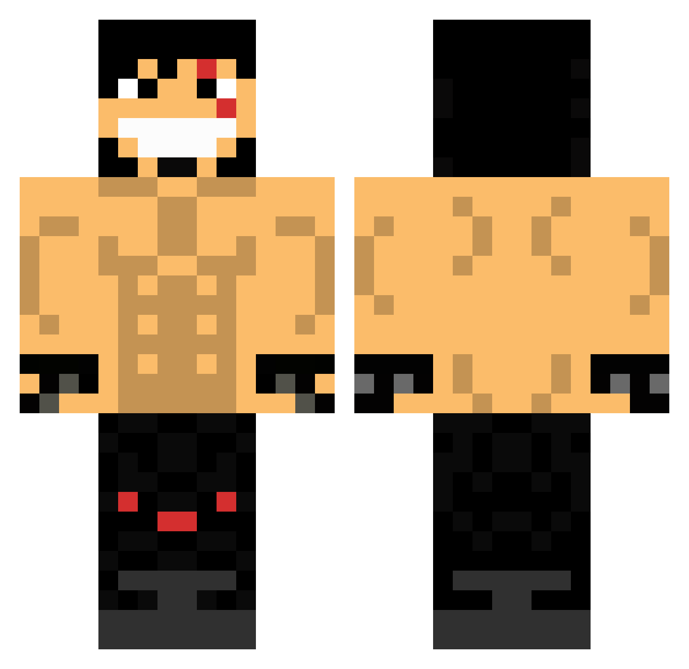 RocTheMic Minecraft skin, front and back view