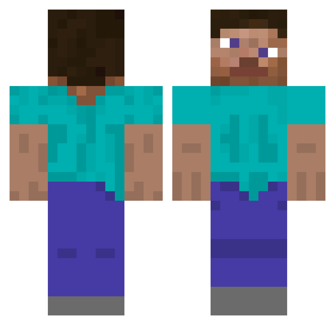 Tino1588 Minecraft skin, front and back view