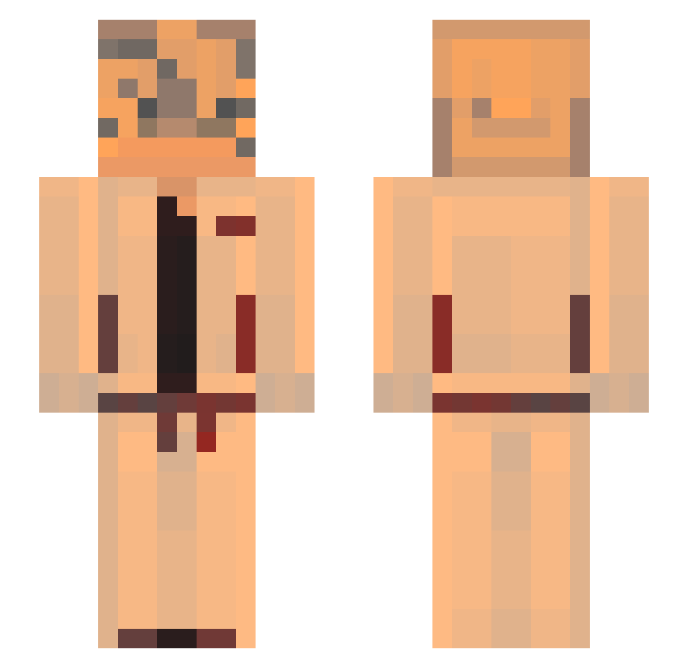 ethln Minecraft skin, front and back view
