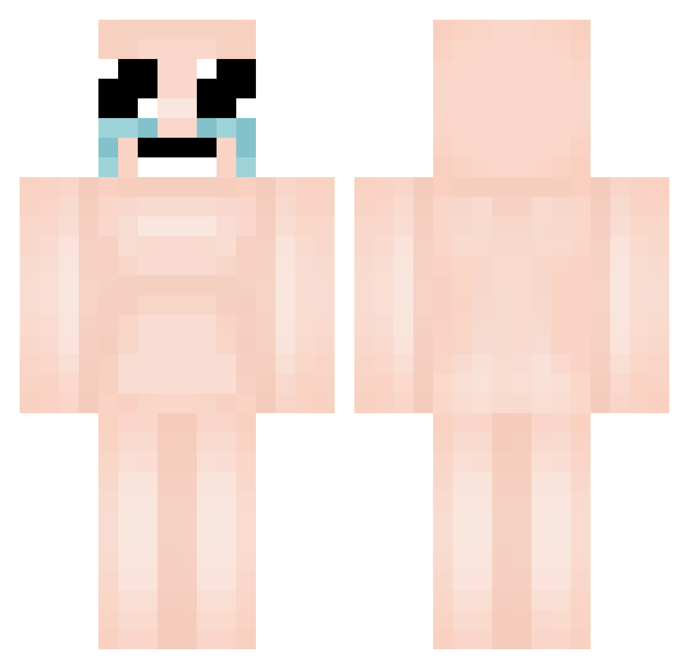 AcrisPlays Minecraft skin, front and back view