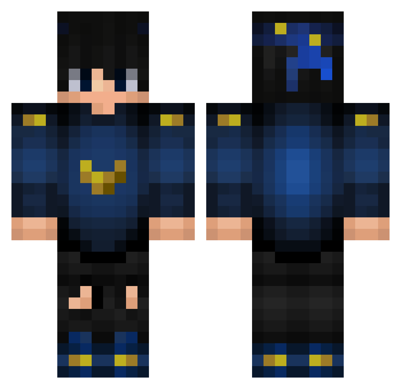XxMaxou1xX Minecraft skin, front and back view