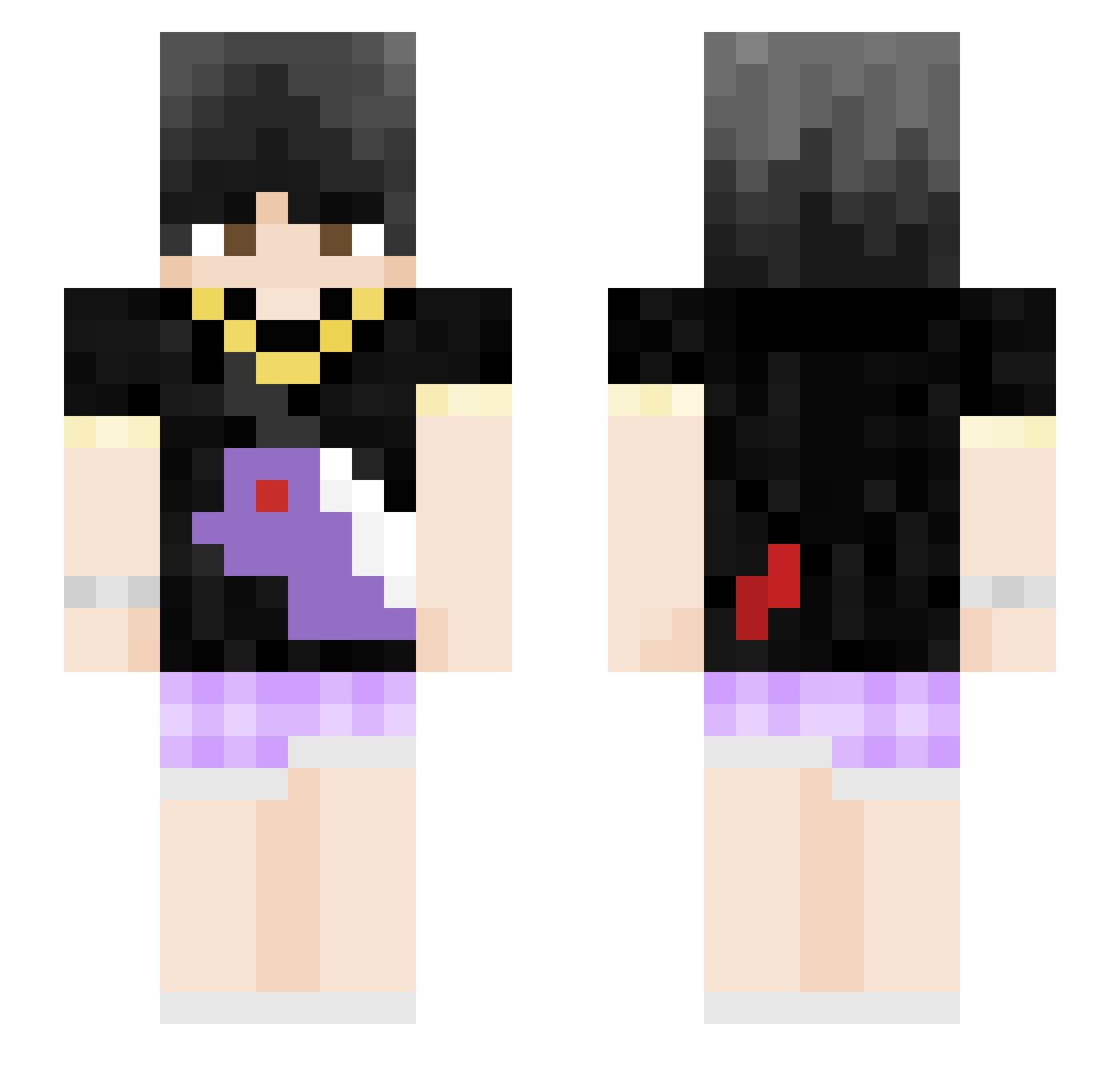 SuperManyu Minecraft skin, front and back view