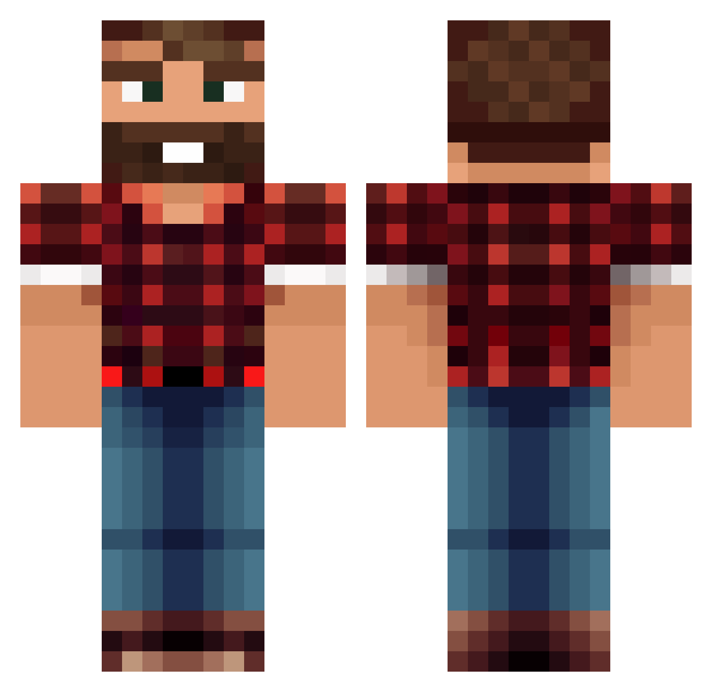 Smasho_Qc Minecraft skin, front and back view