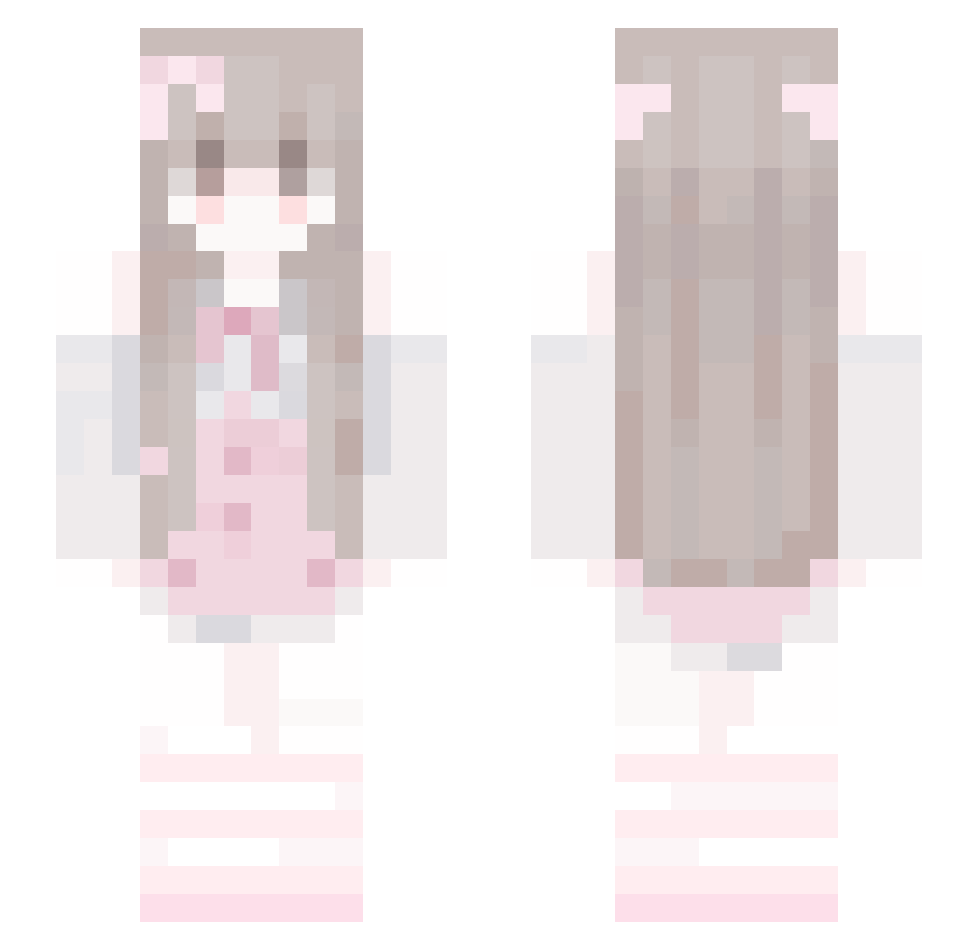 Babblings Minecraft skin, front and back view