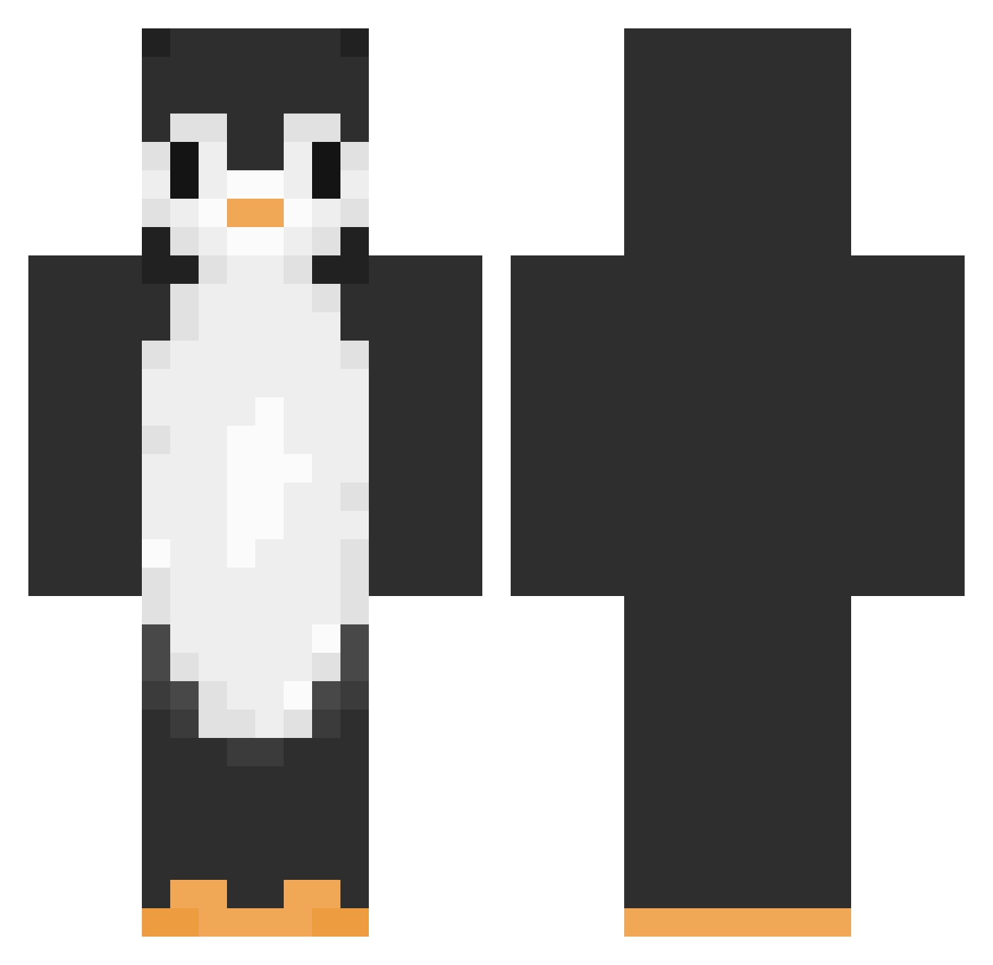 pokiiee Minecraft skin, front and back view