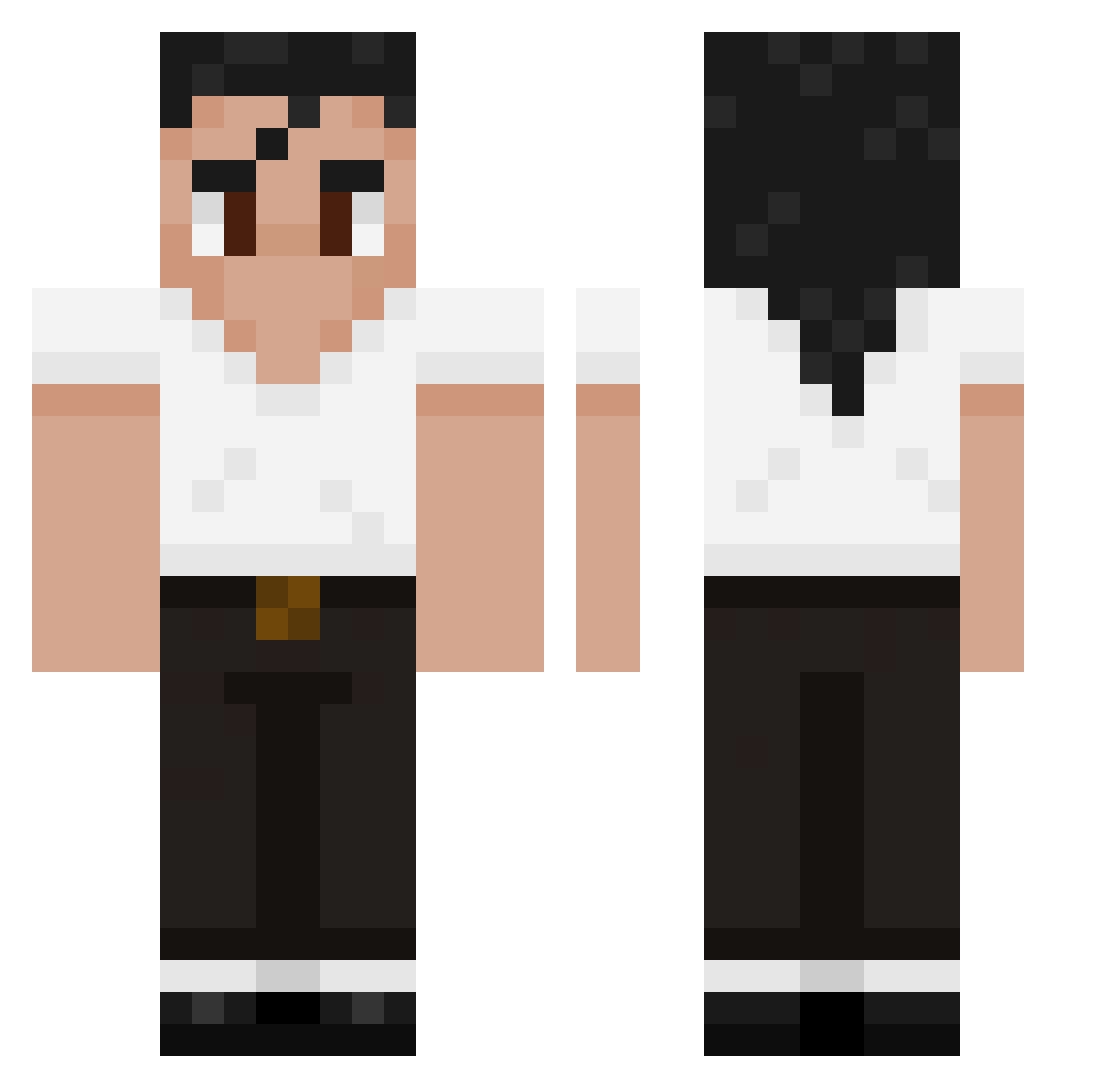 H43R1N Minecraft skin, front and back view
