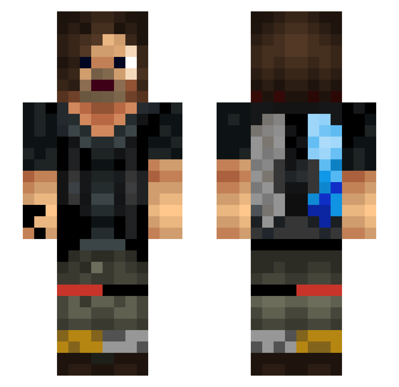 Nicoezerol Minecraft skin, front and back view