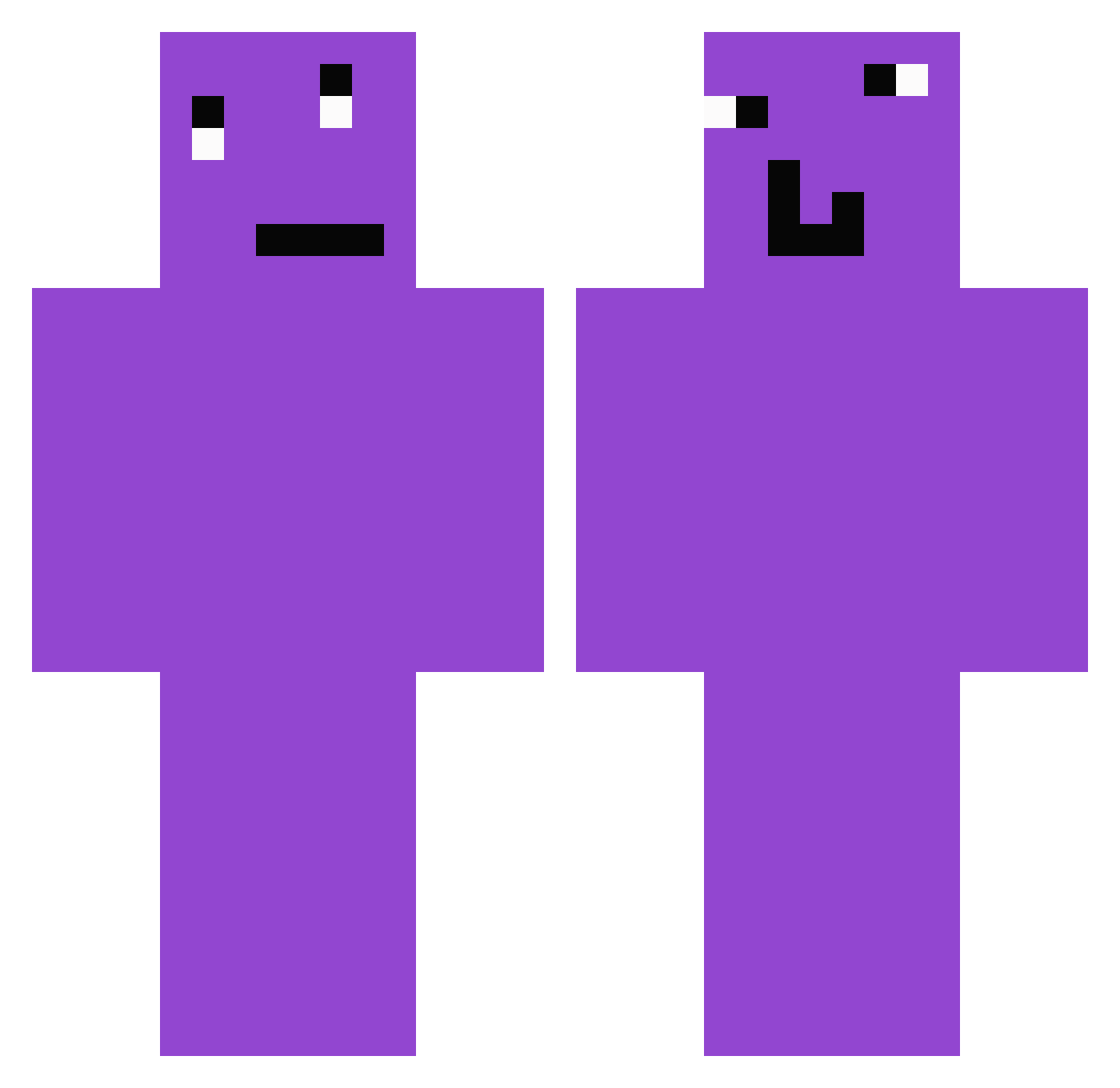 purple_Inca Minecraft skin, front and back view