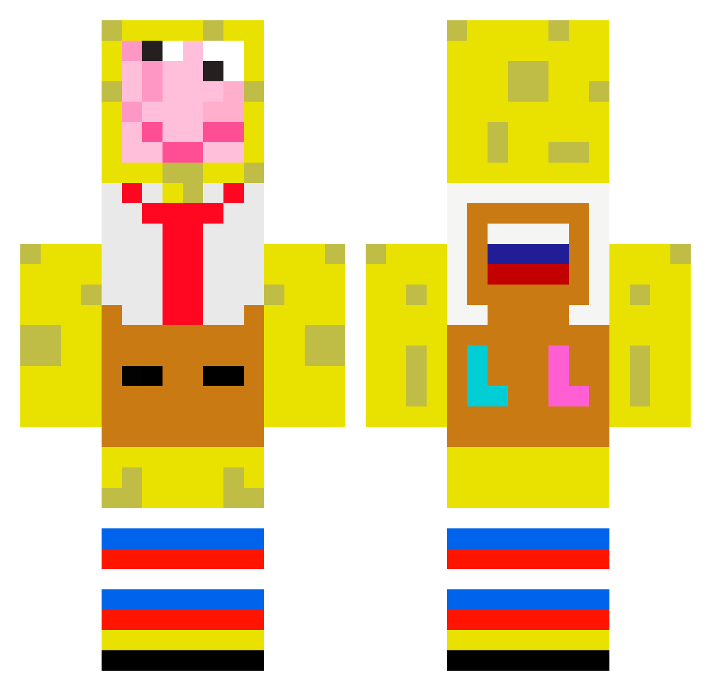 xFlyingDemoNx Minecraft skin, front and back view