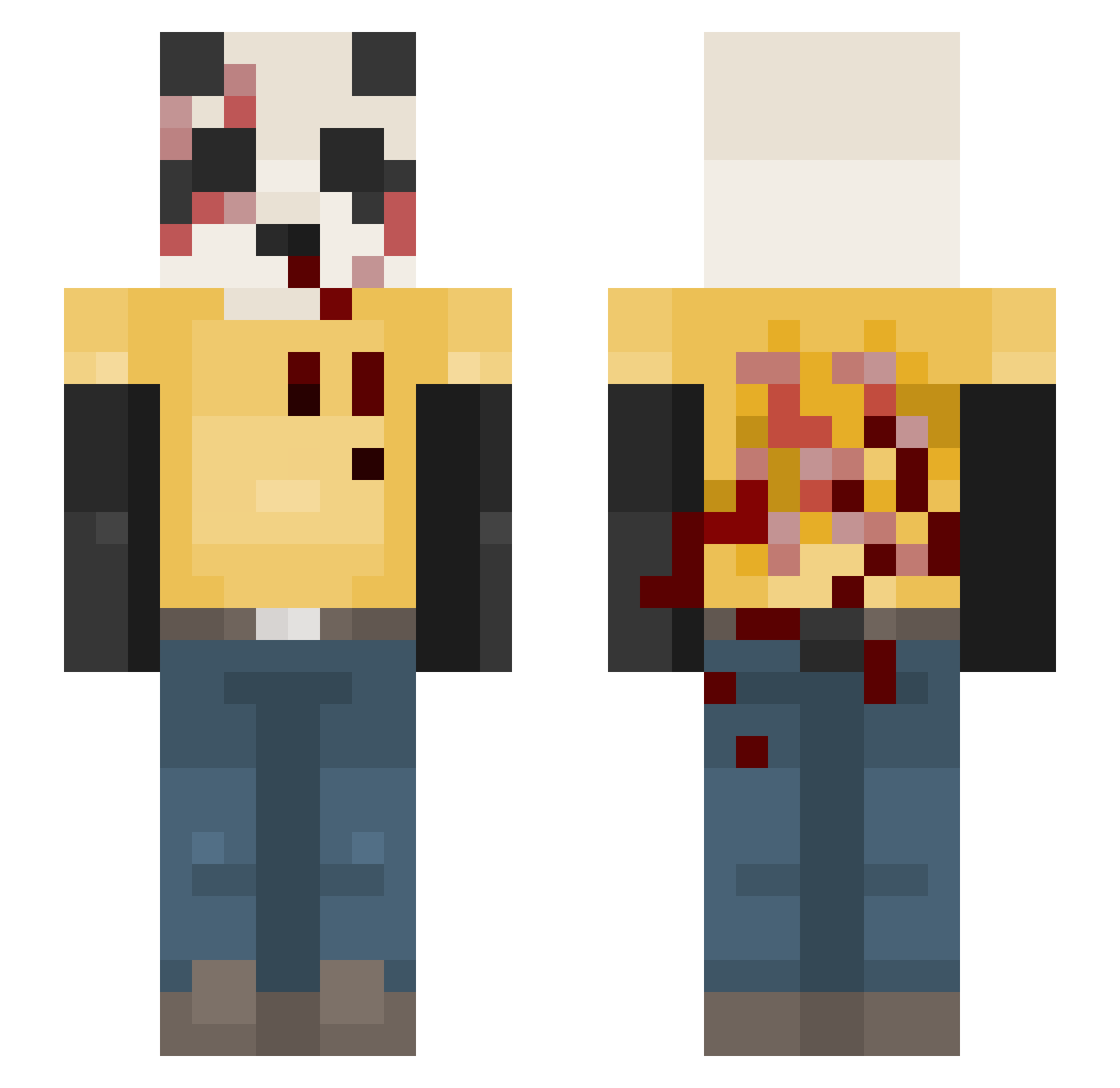 Huck_leberry Minecraft skin, front and back view