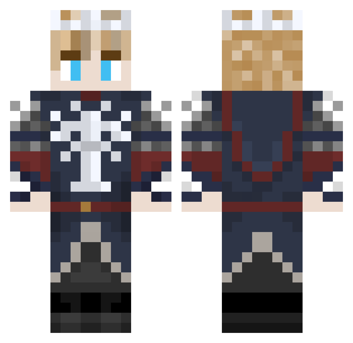 Meddiii Minecraft skin, front and back view