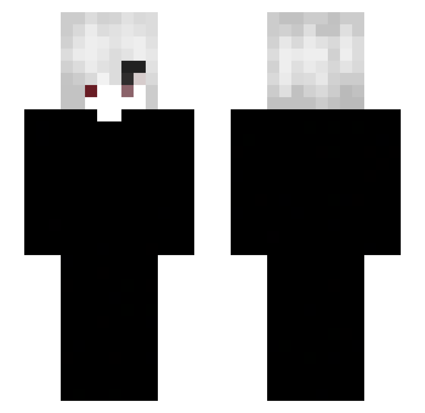 tyushla Minecraft skin, front and back view