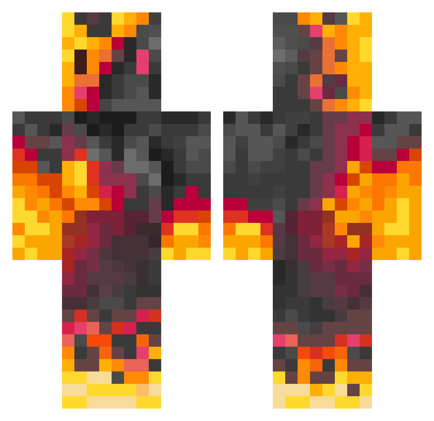 FlamingFire1243 Minecraft skin, front and back view