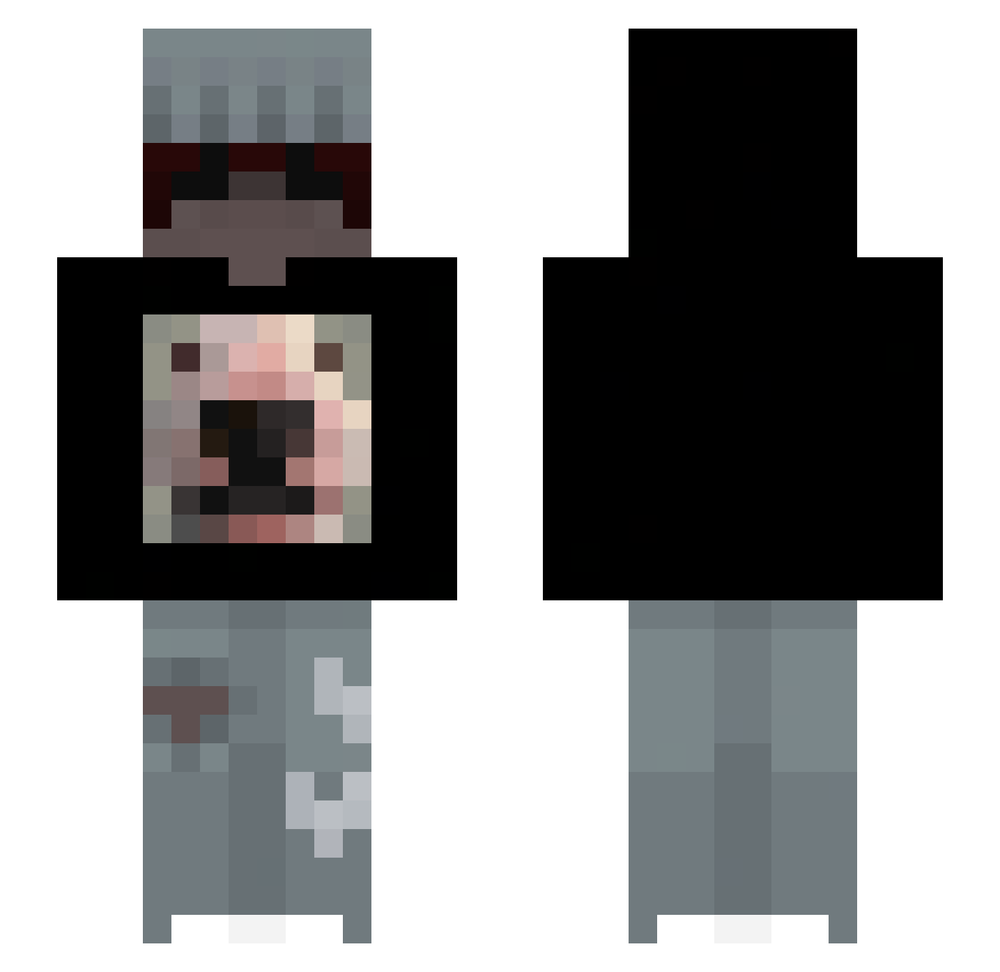 NJYG Minecraft skin, front and back view