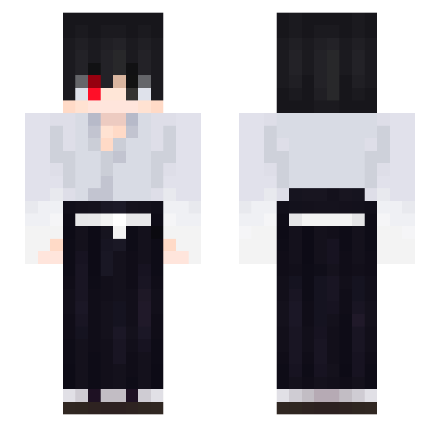 Lxnusuri Minecraft skin, front and back view