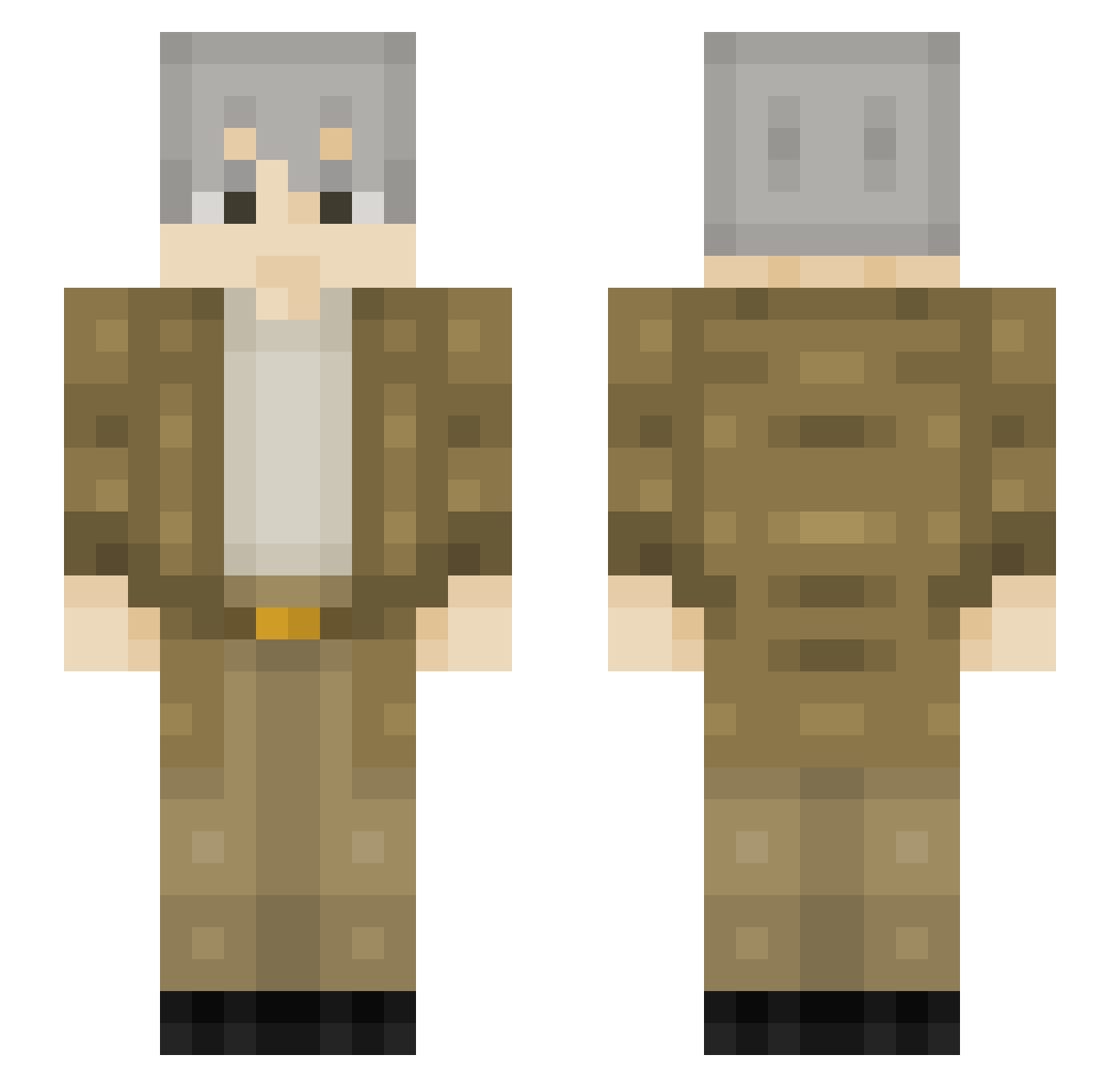 Tamerlanio Minecraft skin, front and back view