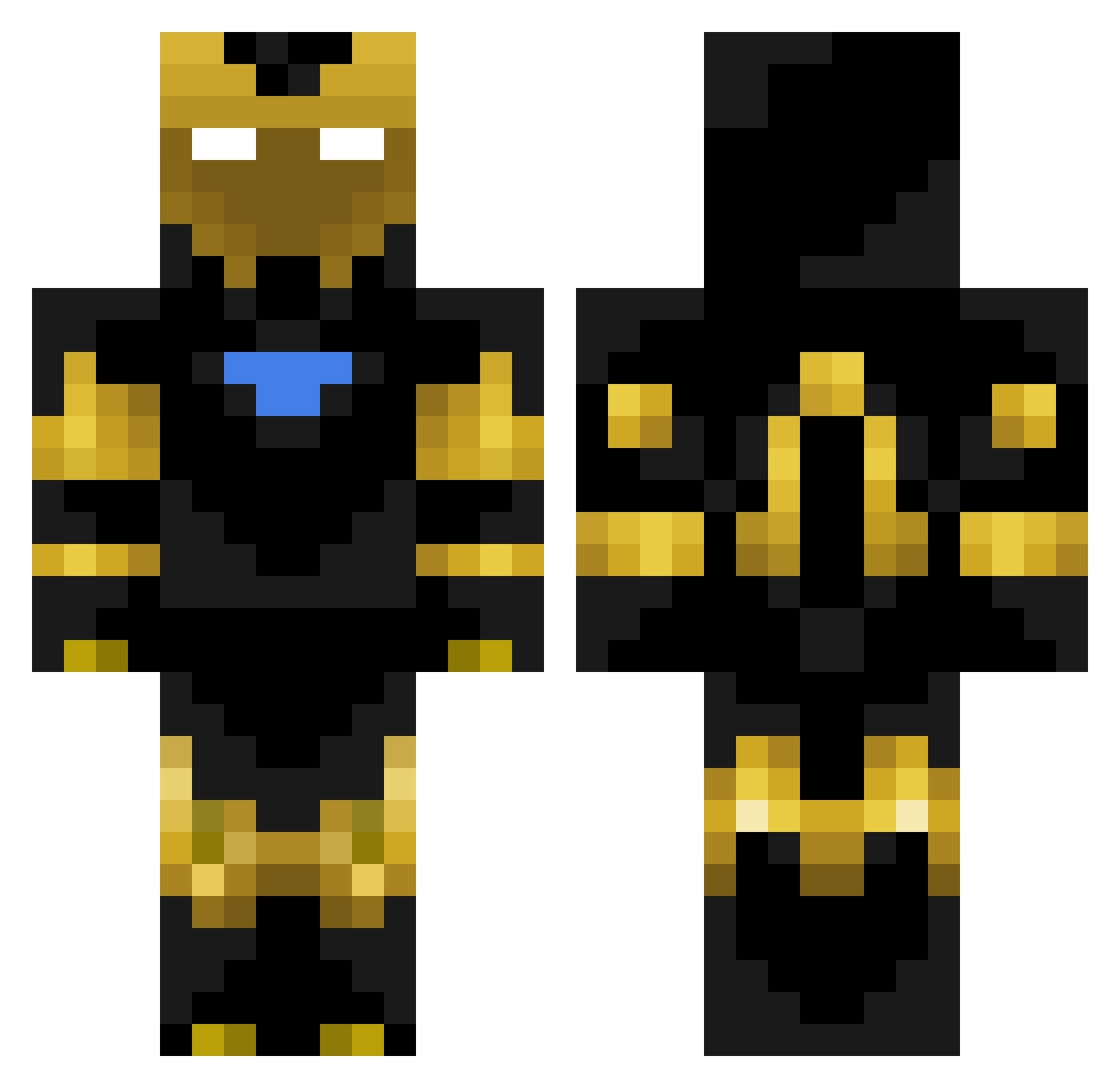 Satanic Minecraft skin, front and back view