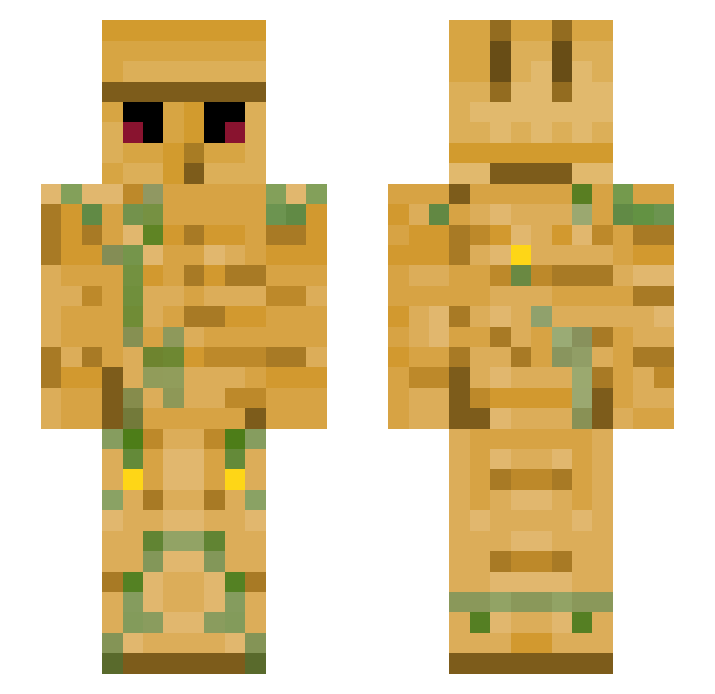 Dewy Minecraft skin, front and back view