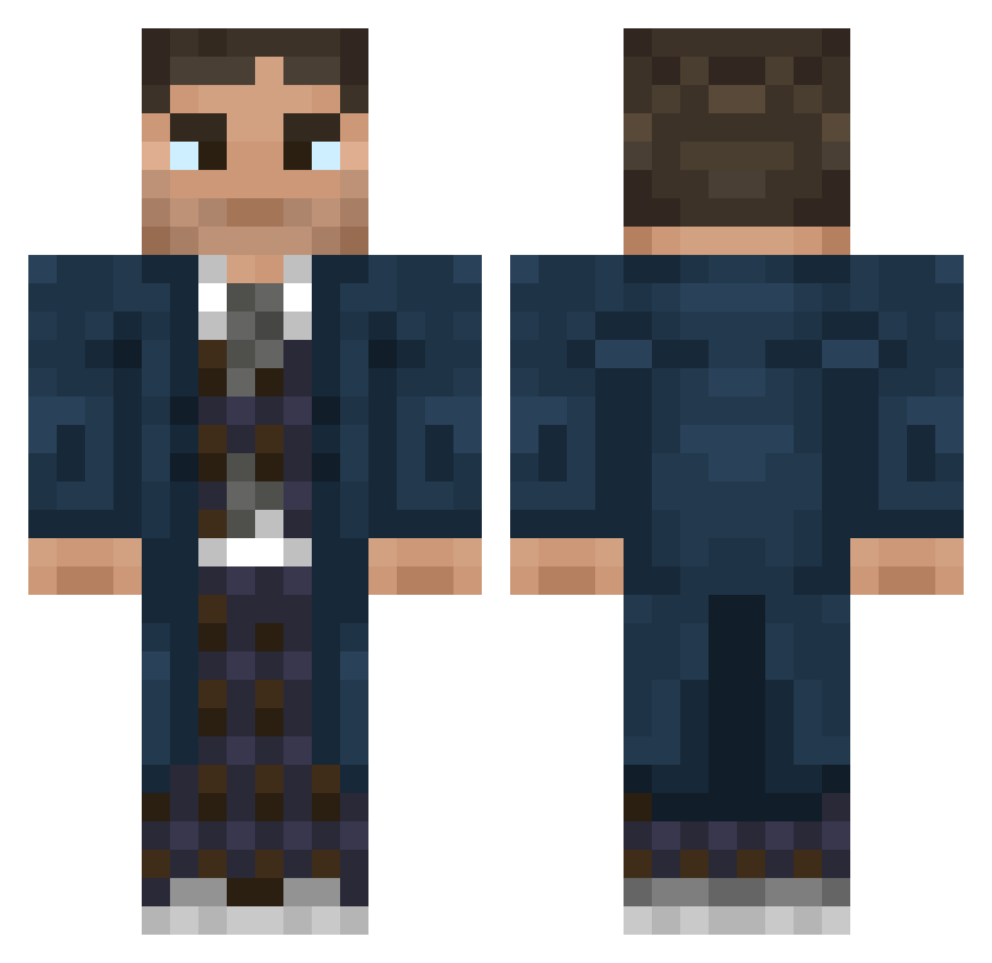 JustGold_ Minecraft skin, front and back view