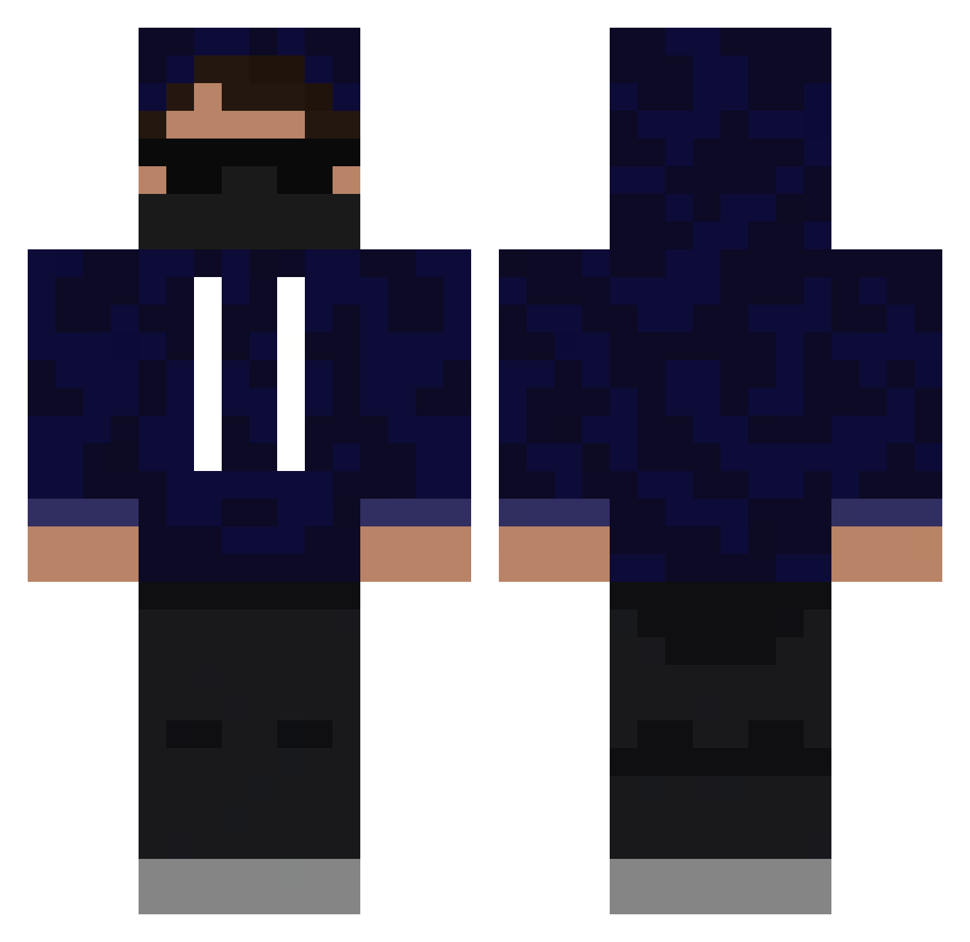 SubToMichae1 Minecraft skin, front and back view
