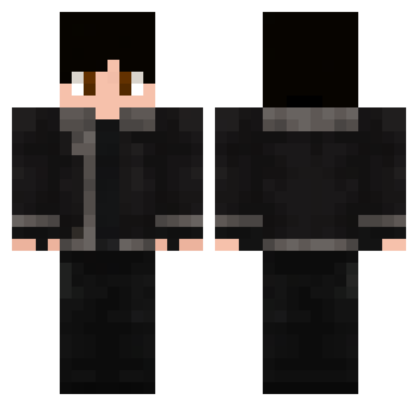 Xen_Hiyoke Minecraft skin, front and back view